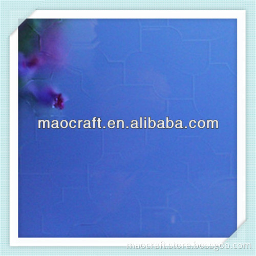 blue puzzle patterned glass blue obscure glass
